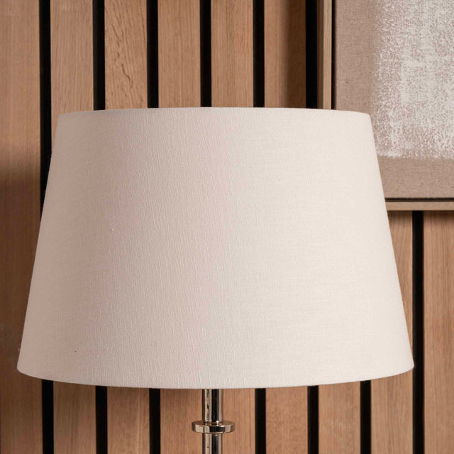 Basilan White Lined Linen Tapered Lampshade