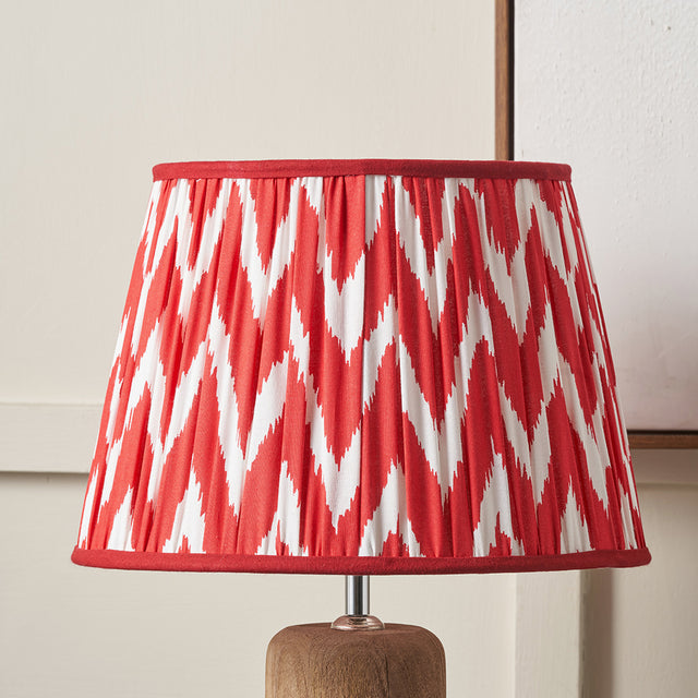 Kahlia Red Chevron Patterned Mushroom Pleat Tapered Lampshade