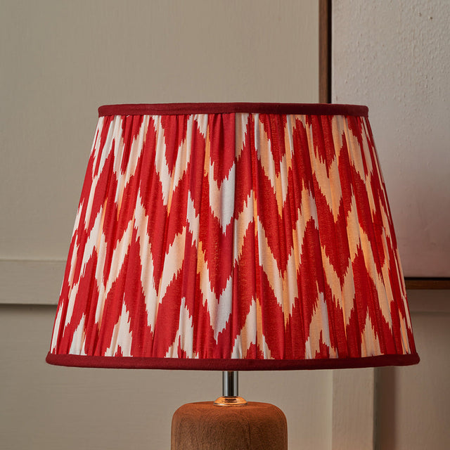 Kahlia Red Chevron Patterned Mushroom Pleat Tapered Lampshade