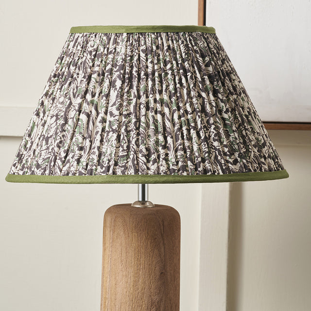 Gisella Green Floral Design Mushroom Pleat Empire Lampshade