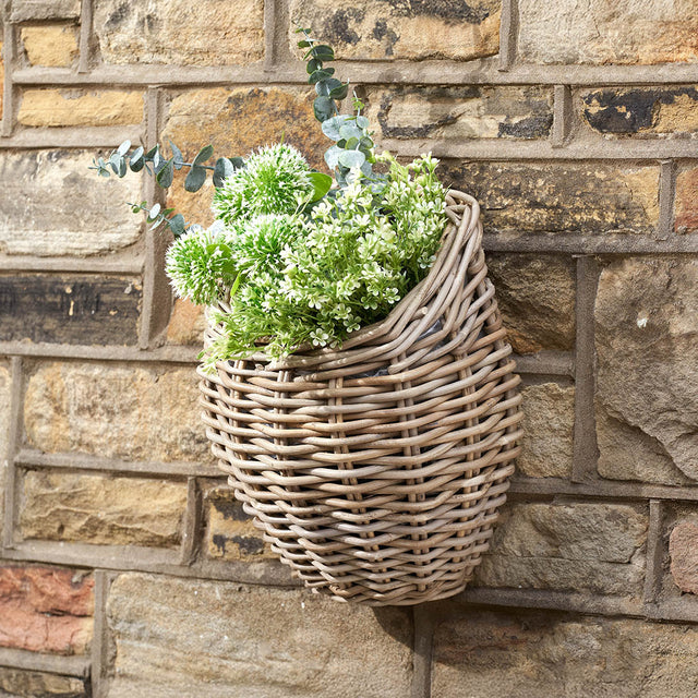 Malee Indoor Outdoor Grey Kubu Droplet Shaped Wall Planter