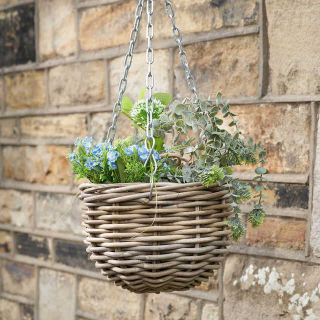 Kamala Indoor Outdoor Grey Kubu Round Hanging Basket