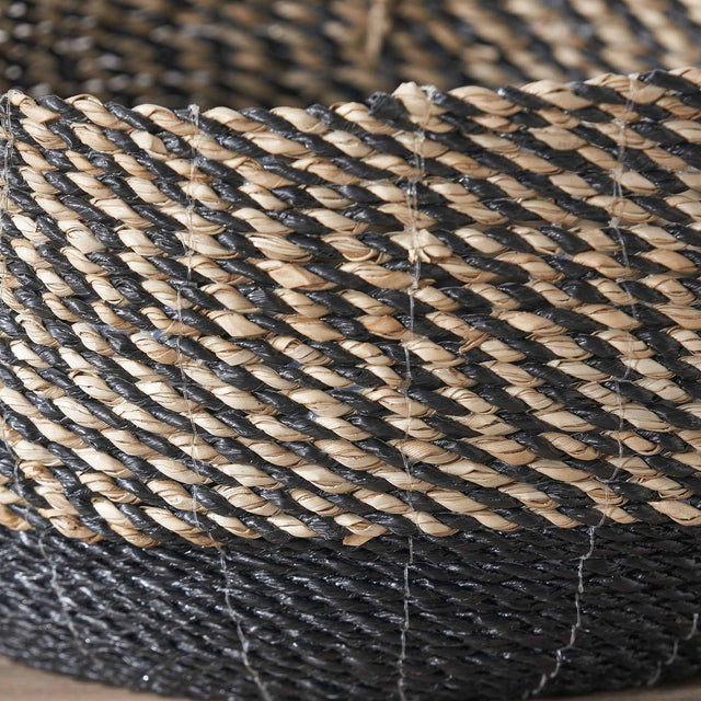 Muara Seagrass Natural & Black Baskets S/2