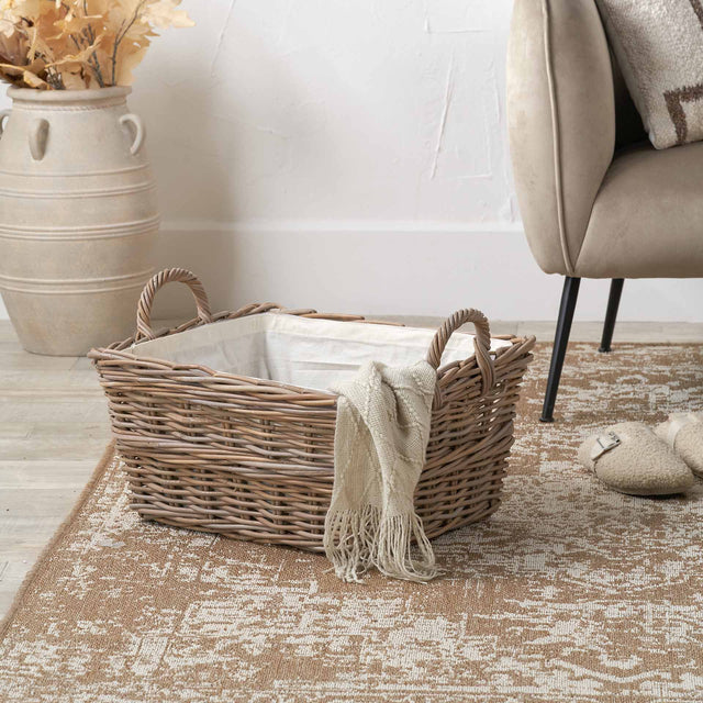 Kiki Grey Kubu Rectangular Handled Laundry Basket