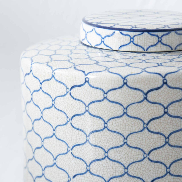Emeri Grey & Blue Ceramic Lidded Ginger Jar