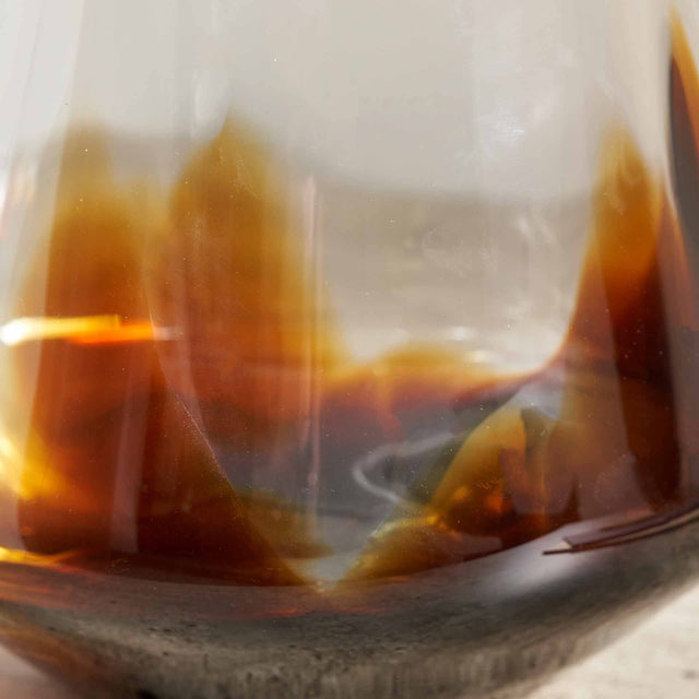 Cooper Pecan Brown Ombre Glass Vase Large