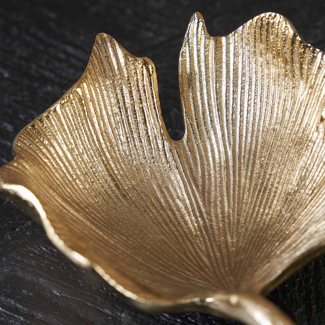 Amara Gold Gingko Leaf Trinket Bowl