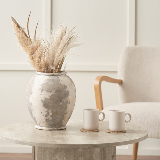 Lilia Antique Finish Stoneware Urn Vase