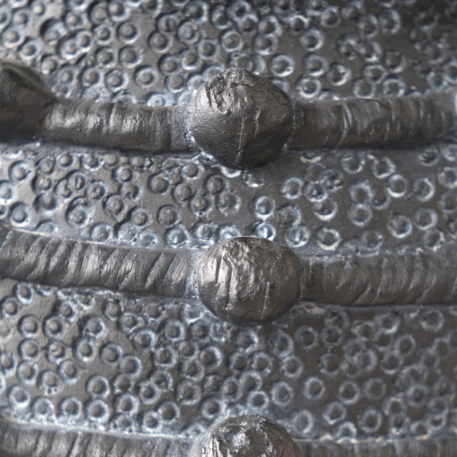 Harlie Black Bobble Fibrestone Planter Large