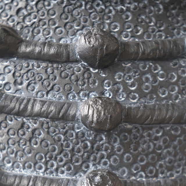 Harlie Black Bobble Fibrestone Planter Large