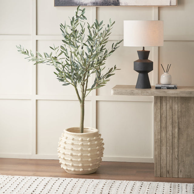 Harlie Cream Bobble Fibrestone Planter Large