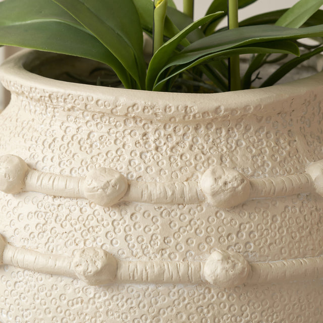 Harlie Cream Bobble Fibrestone Planter