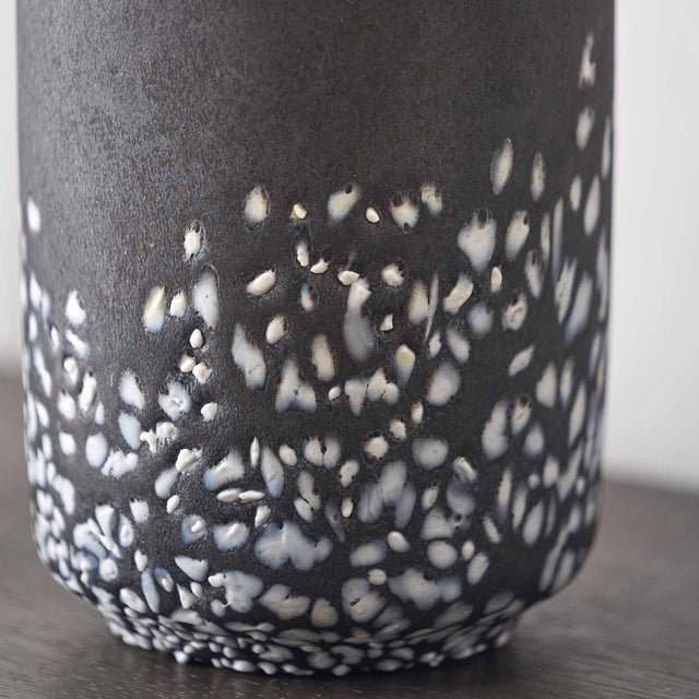 Ash Black and White Glass Vase
