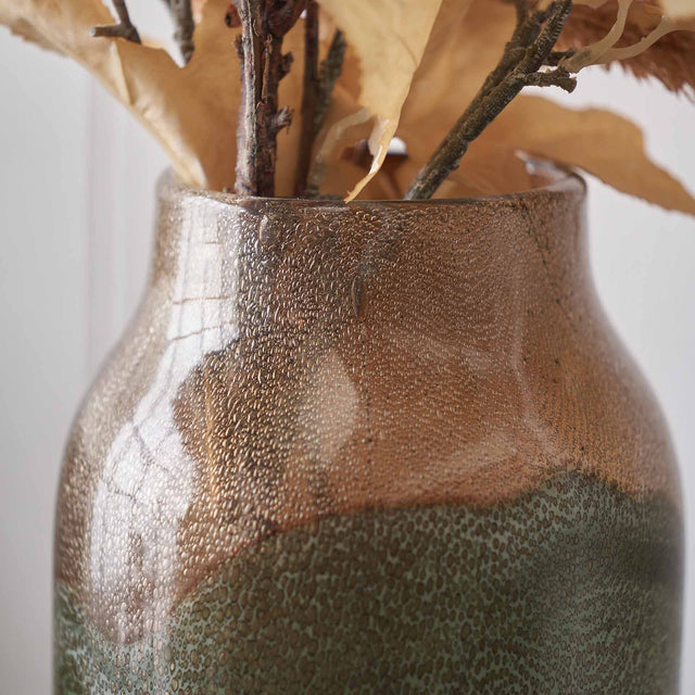 Catalina Brown and Green Glass Vase