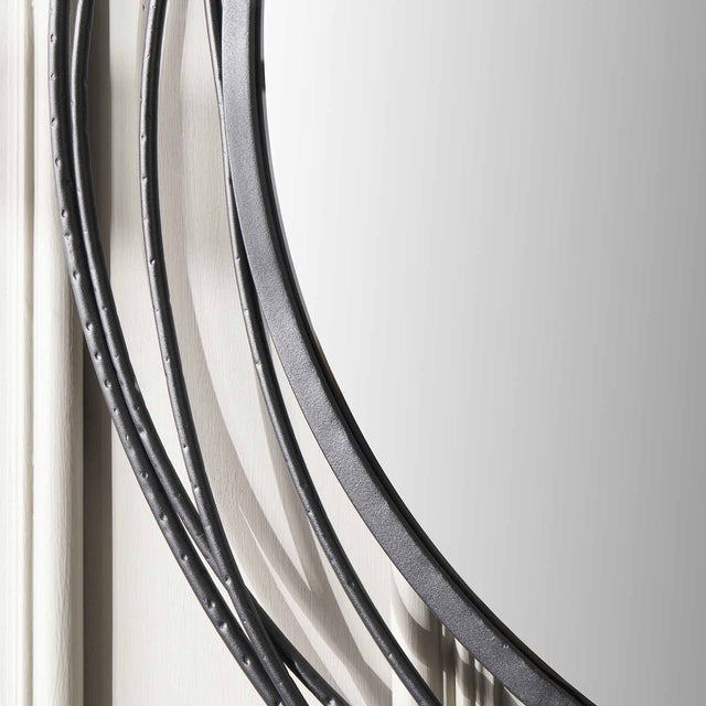 Dimitra Black Round Wall Mirror