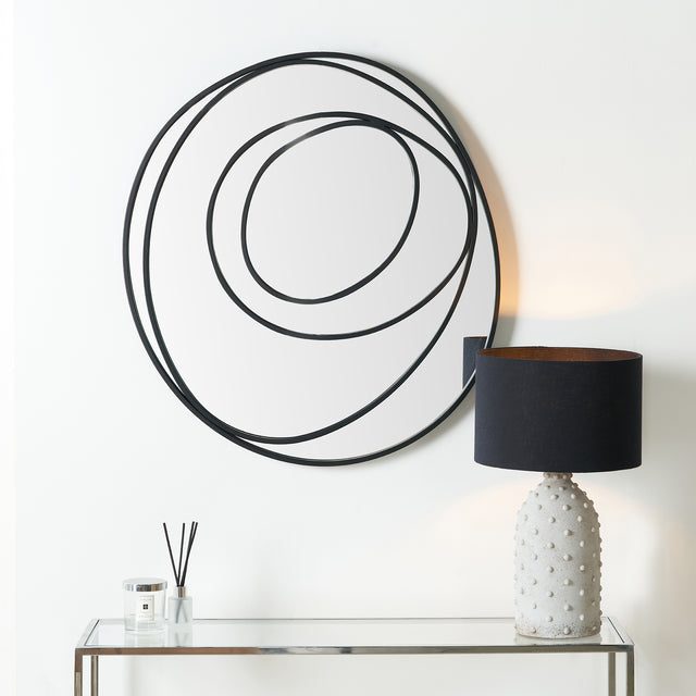 Zelda Black Swirl Wall Mirror