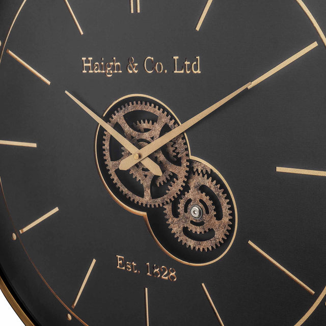 Jax Black and Champagne Gold Cog Wall Clock