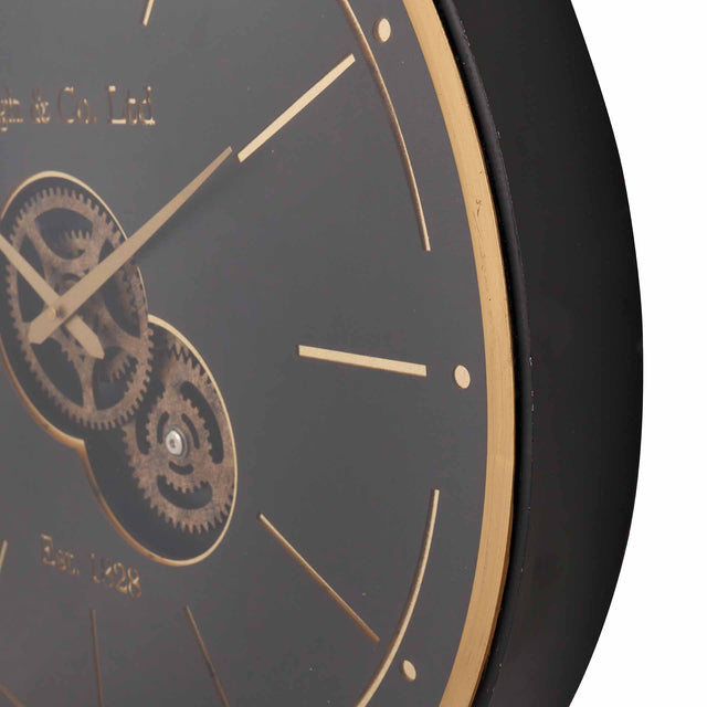 Jax Black and Champagne Gold Cog Wall Clock