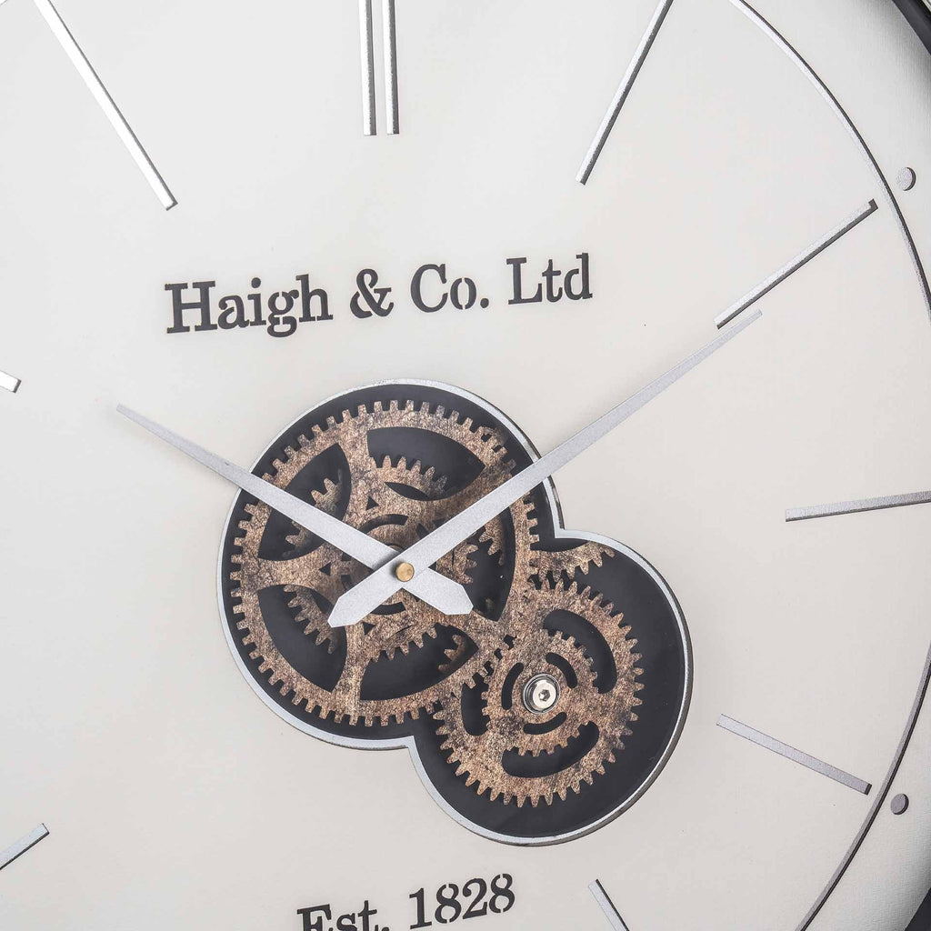 Jax Ivory and Silver Cog Wall Clock | Home Accents