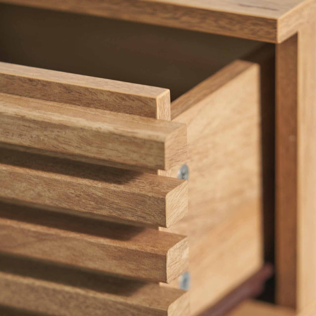 Bergen Natural Eucalyptus Wood Bedside Table Set Of 2