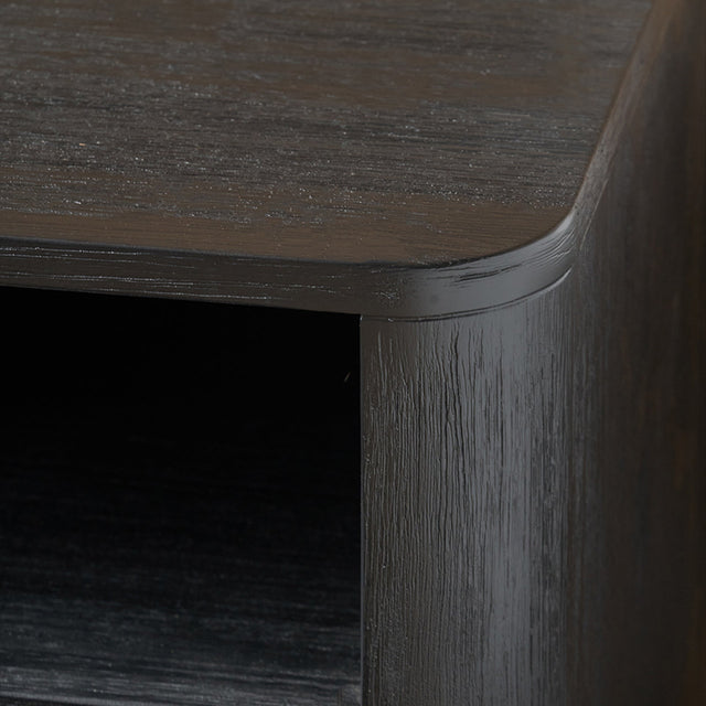 Nawi Black and Natural Rattan Bedside Table Set Of 2