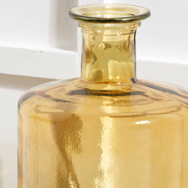 Benia Amber Recycled Glass Bottle Vase