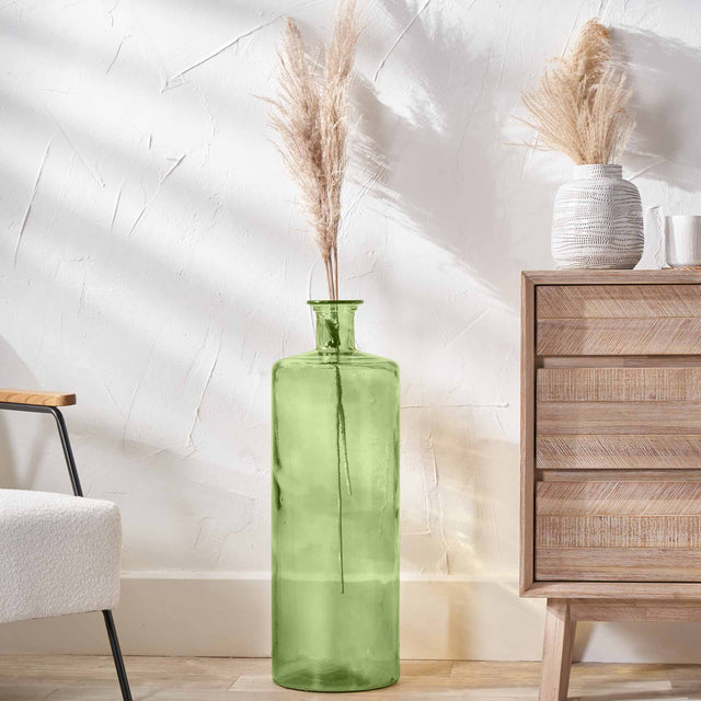 Benia Forest Green Recycled Glass Bottle Vase