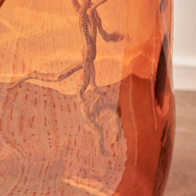 Lucia Orange Organic Shaped Recycled Glass Tall Vase