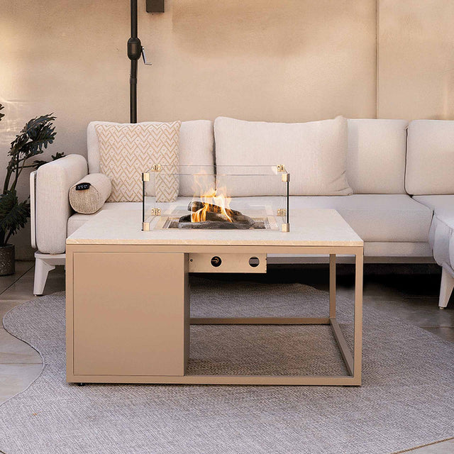 Cosiloft Sandy Beige Rectangle Fire Pit Table