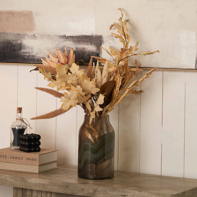 Catalina Brown and Green Glass Vase