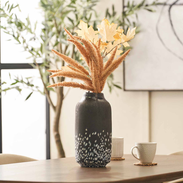 Ash Black and White Glass Vase