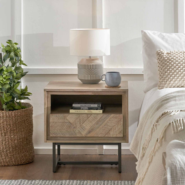 Renzo Acacia Wood Bedside Table