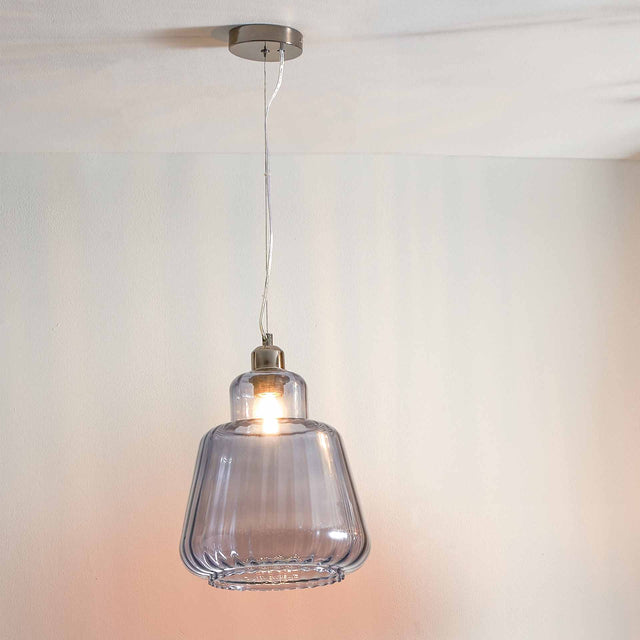 Mora Grey Optic Tapered Glass Pendant