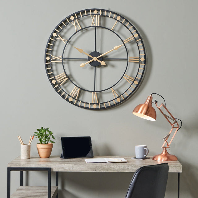 Ruma Bronze & Gold Metal Skeleton Wall Clock | Home Accents | Ruma