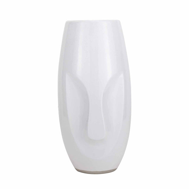Cara White Face Design Stoneware Vase