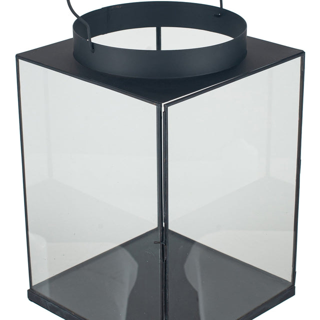 Ruma Matt Black Metal and Glass Large Square Lantern | Home Accents | Rūma