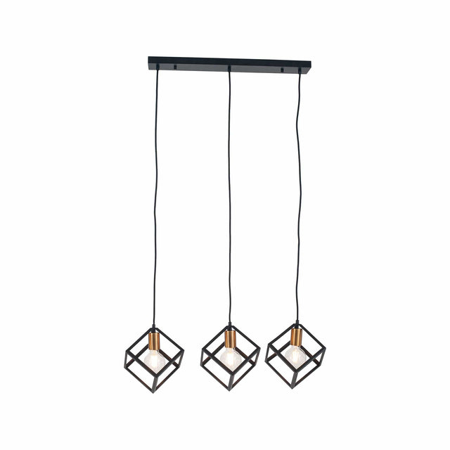 Abelli Matt Black Three Cube Pendant