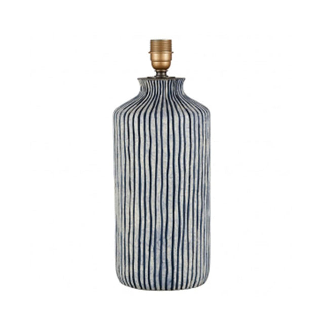 Agnes Blue and White Striped Stoneware Table Lamp