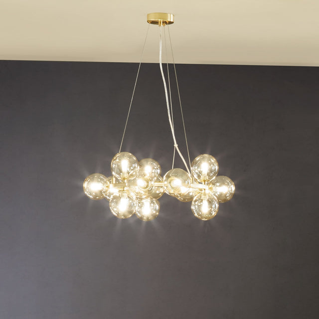 Arbus Lustre Glass Ball and Gold Metal Pendant