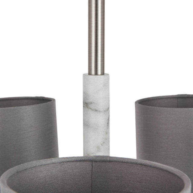 Ruma Silver and Grey Marble 3 Arm Pendant | Lighting | Rūma