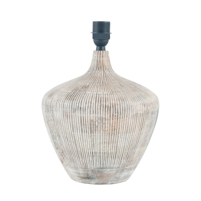 Ruma White Wash Textured Wood Table Lamp | Lighting | Rūma