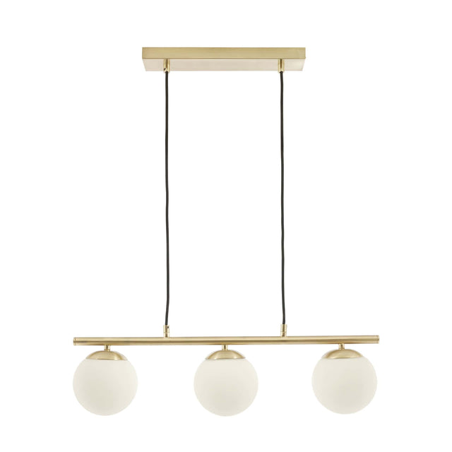 Ruma 3 White Glass Orb and Gold Pendant | Lighting | Rūma