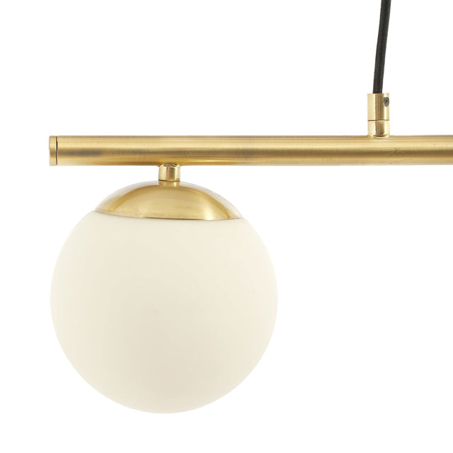 Ruma 3 White Glass Orb and Gold Pendant | Lighting | Rūma
