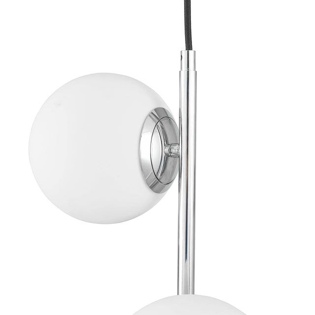 Ruma White Orb And Silver Metal Pendant | Lighting | Rūma