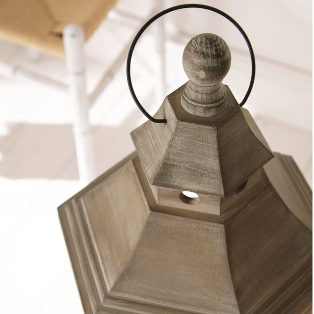 Salcombe Antique Grey Wood Lantern Table Lamp