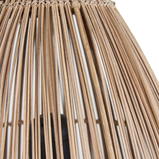 Ruma Natural and Wood Tall Pendant | Lighting | Rūma