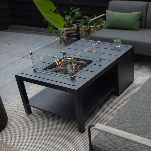 Ruma Cosiflow Rectangular Anthracite Fire Table  | Outdoor | Rūma