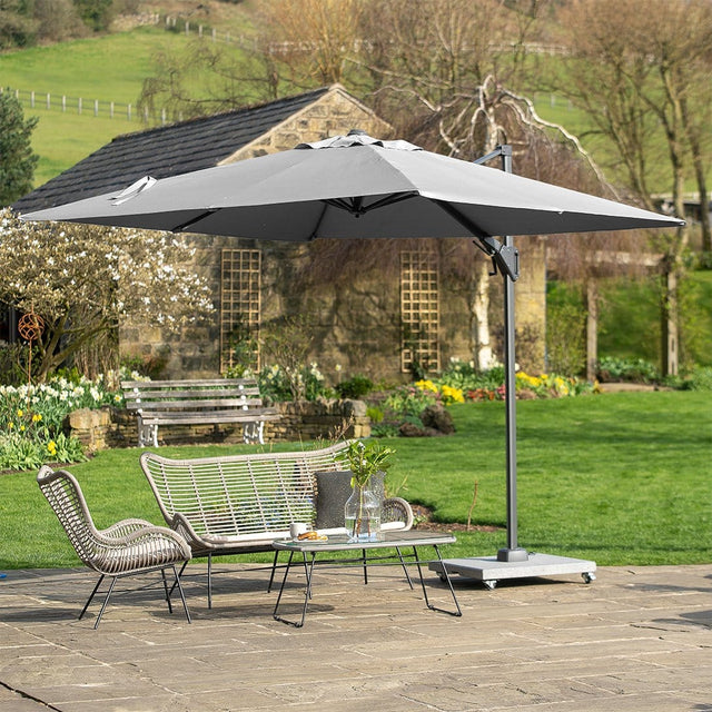 Ruma Platinum Voyager T2 Luna Grey Square Parasol | Outdoor | Ruma