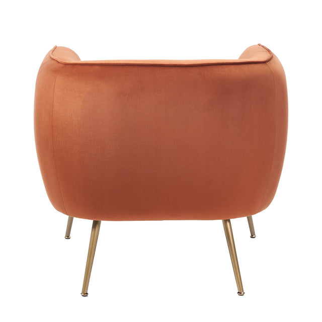 Ruma Tobacco Velvet Chair with Gold Legs | Seating | Rūma