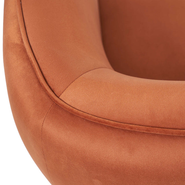 Ruma Tobacco Velvet Chair with Gold Legs | Seating | Rūma